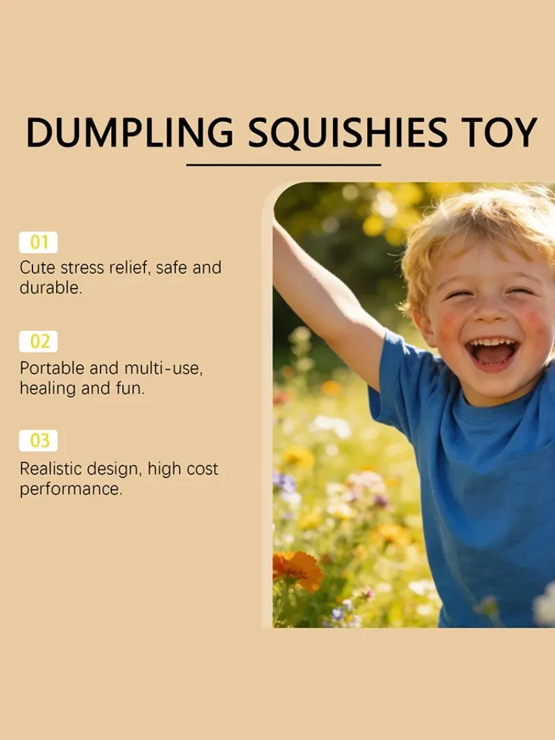 Dumpling Squishy Slow Rising Realistic Simulation Food Stress Relief Ball Desk Fidget Funny Birthday Gift for Friend Figurines
