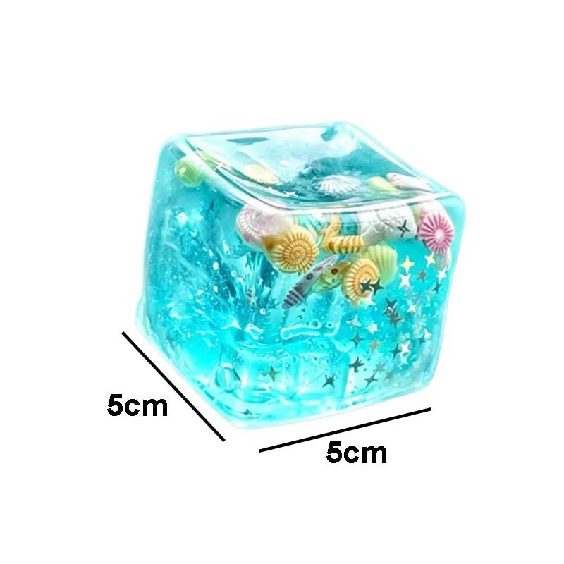 Taba Squishy Stress Balls Cube Ocean Sensory Fidget Toys Slow Rise Squishy Toys Anti Stress Toys for Adults Squeeze Relax Gifts