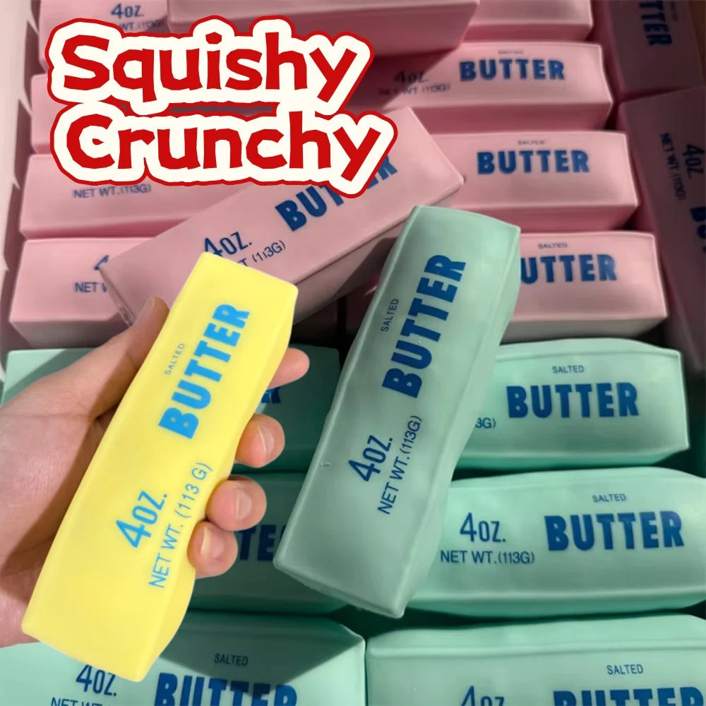 Stress Relief Toy Butter Stick Squishy Crunchy Stress Ball Fidget Toy Squeeze Toys for Xmas Gift