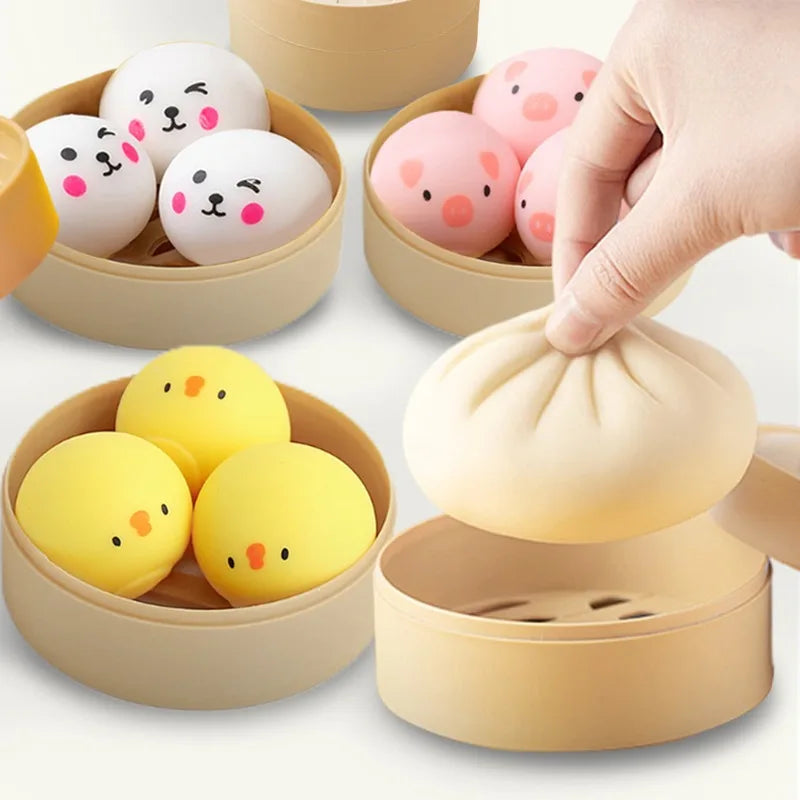 Dumpling Squishy Toys Cartoon Dumpling Anti Stress Ball Pinch Vent Fidget Sensory Toys Squishy Tabas Abreact SquishSurprise Gift