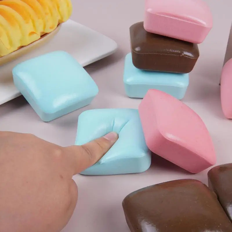 Stress Relief Toast Squeeze Toys Slowing Rising Sticky Sensory Fidget Toy For Adults Sensory Toys