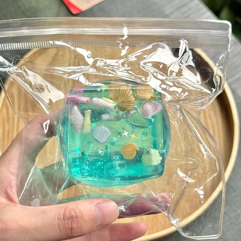 Taba Squishy Stress Balls Cube Ocean Sensory Fidget Toys Slow Rise Squishy Toys Anti Stress Toys for Adults Squeeze Relax Gifts