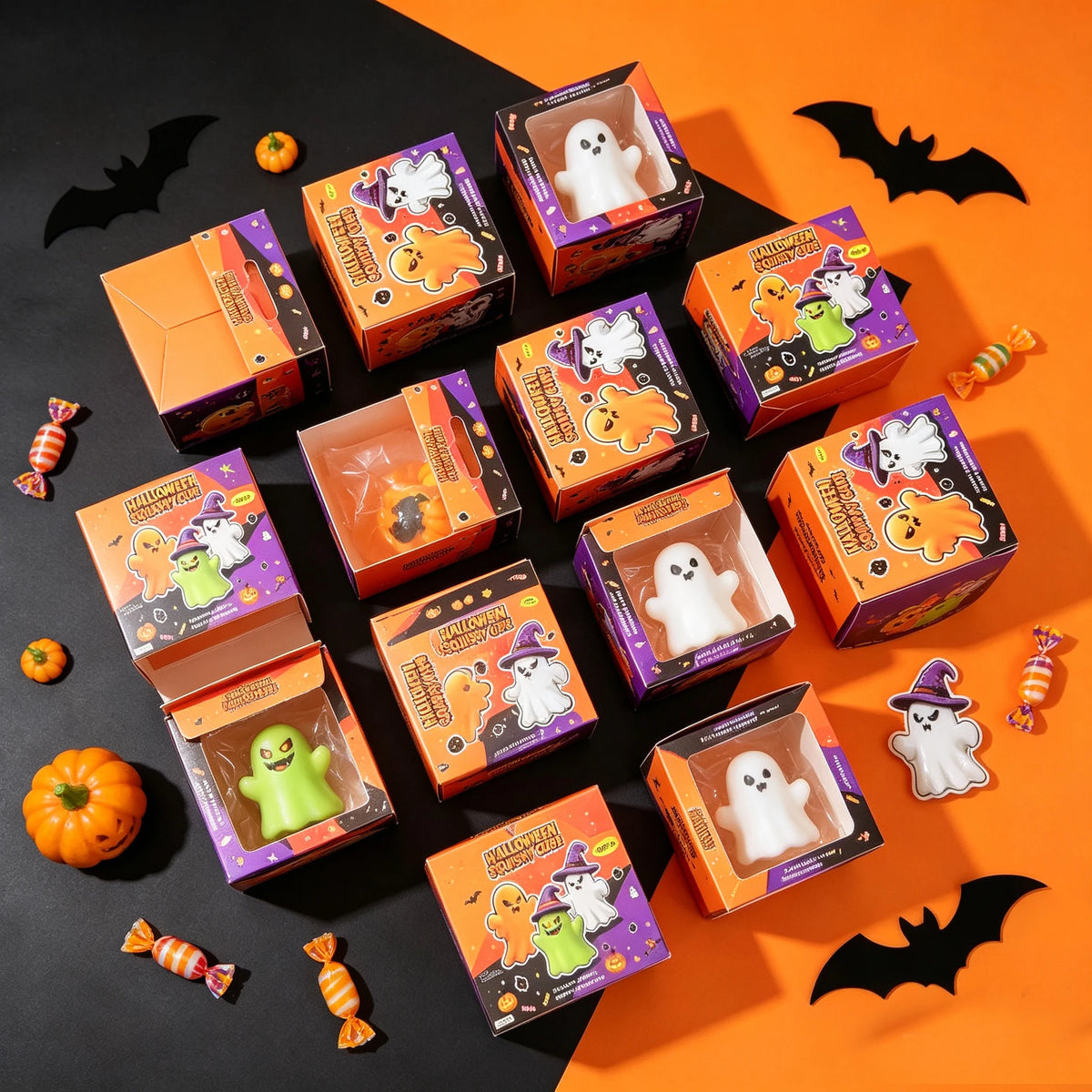 New Baby Boos Halloween Strss Ball Fidget Sensory Toys Press Squeeze Stress Relief Anxiety Squishy Toys for Adults Gifts
