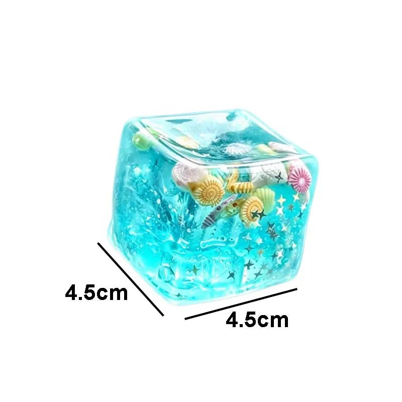 Taba Squishy Stress Balls Cube Ocean Sensory Fidget Toys Slow Rise Squishy Toys Anti Stress Toys for Adults Squeeze Relax Gifts
