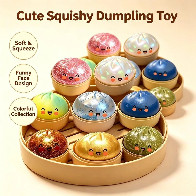 Dumpling Squishy Slow Rising Realistic Simulation Food Stress Relief Ball Desk Fidget Funny Birthday Gift for Friend Figurines