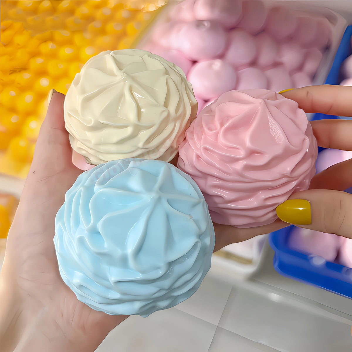 Crunchy Whipping Cream Stress Ball Squishy Toys Moldable Non-Bounce Squeeze Ball ASMR Sensory Anti Stress Fidget Toys for Adults