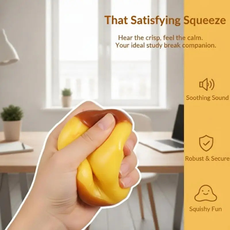 For Kids Adults Stress Relief Daily Play Simulation Caramel Pudding Squeeze Toy With Crispy Crunch Sound Stress Relief Toys