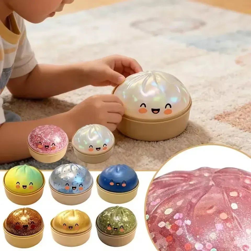 Ultra Rare Gold Glitter Dumpling Squishy | Viral Hidden Edition Slow Rise Soft Stress Relief Squishy