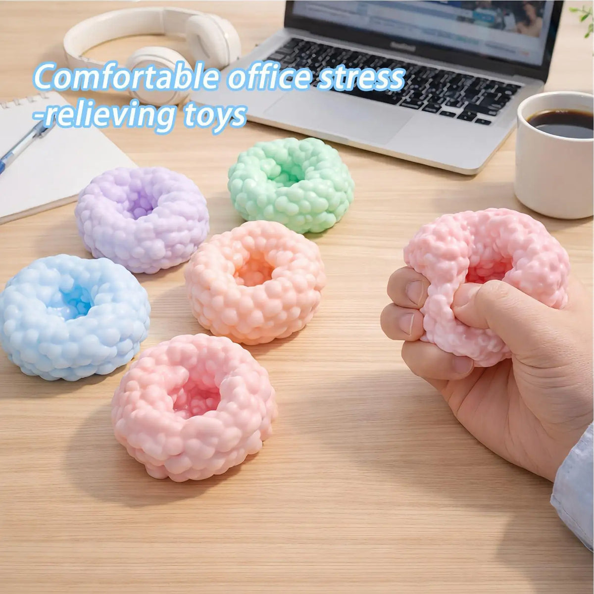 Crunchy Squishies Stress Ball Fidgets Toy Stress Anxiety Relief Balls Office Sand Filled Crunchy Balls Desk Squeeze Toys