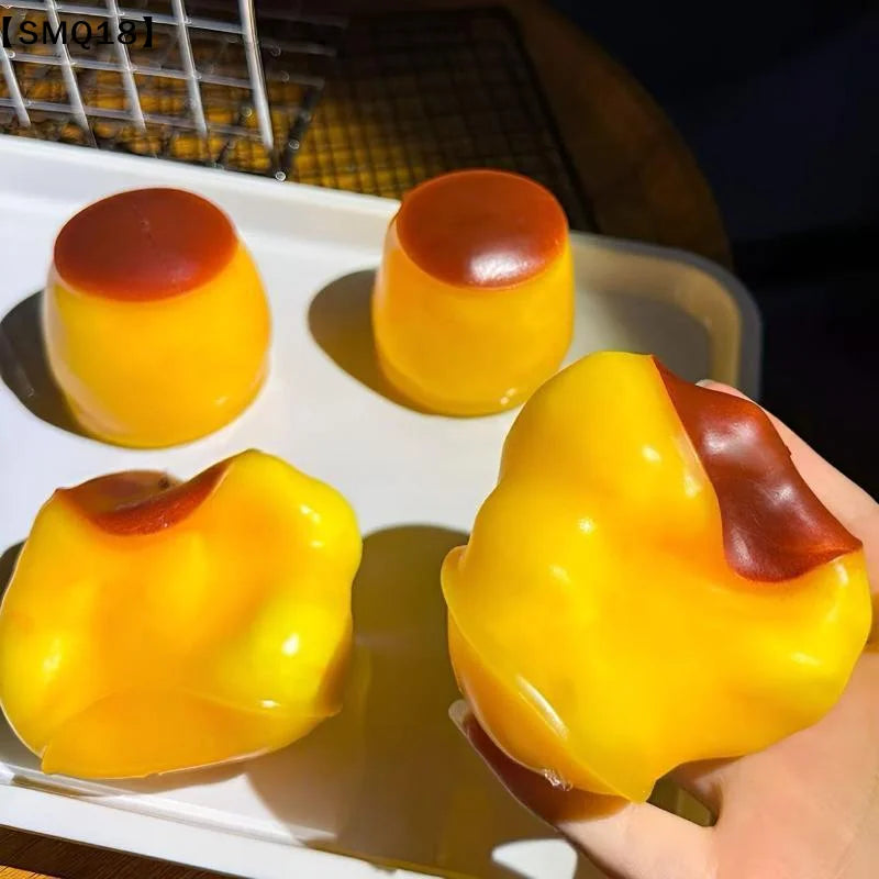 Crunchy Caramel Pudding Stress Ball Fidget Toys Food-shaped Pudding ASMR Sensory Stress Relief Toys For Adults Gift【SMQ】