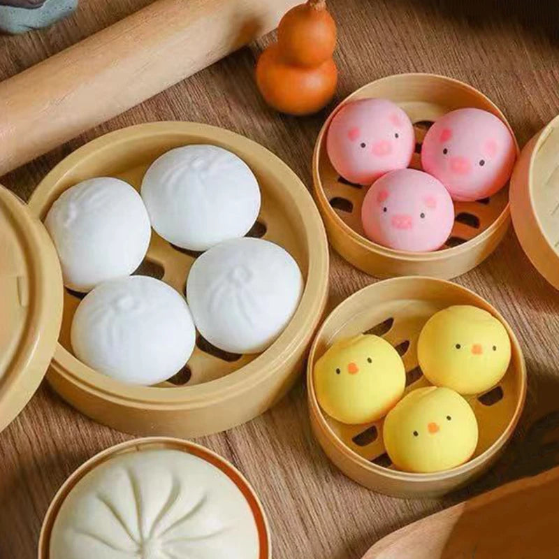 Dumpling Squishy Toys Cartoon Dumpling Anti Stress Ball Pinch Vent Fidget Sensory Toys Squishy Tabas Abreact SquishSurprise Gift