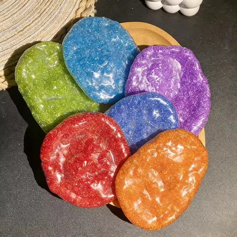 Squishy Fidget Toys Colorful Stress Relief Noise Ball, Vacuum Shapeable Squeeze Toy for Anxiety Relief & Hand Exercise
