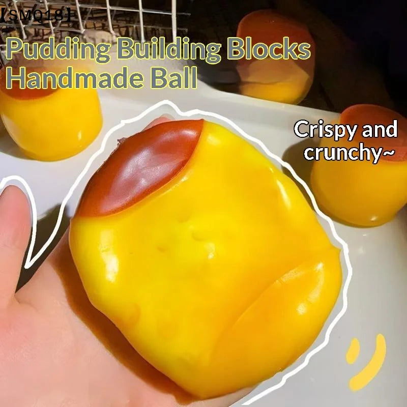 Crunchy Caramel Pudding Stress Ball Fidget Toys Food-shaped Pudding ASMR Sensory Stress Relief Toys For Adults Gift【SMQ】
