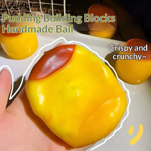 Crunchy Caramel Pudding Stress Ball Fidget Toys Food-shaped Pudding ASMR Sensory Stress Relief Toys For Adults Gift【SMQ】