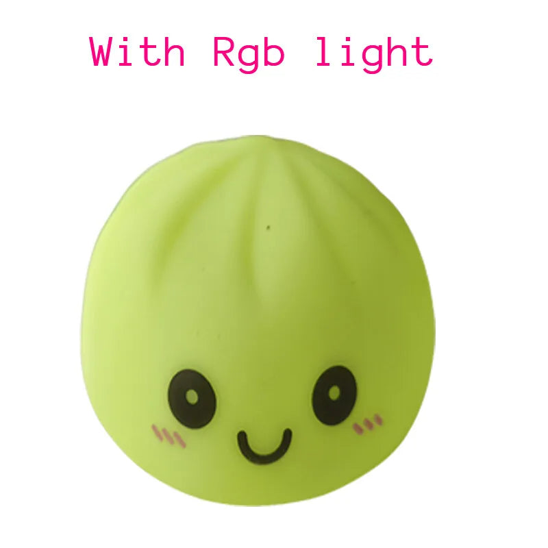 Dumpling Squishy  Simulation Night Light Soft Light-up Bubble Spitting Bun Birthday Gift Colorful Dumping Toy Squishy Gifts
