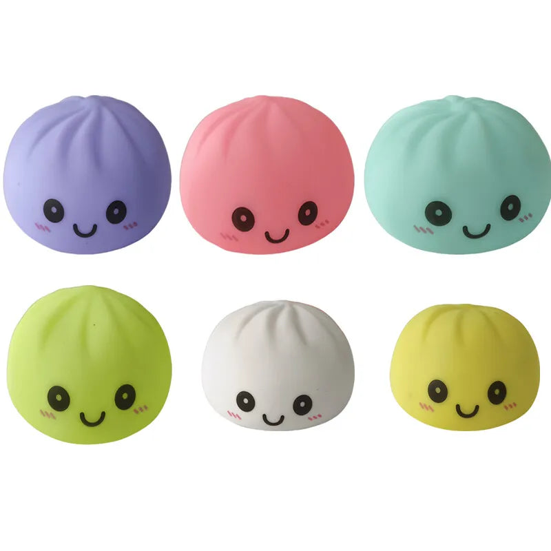 Dumpling Squishy  Simulation Night Light Soft Light-up Bubble Spitting Bun Birthday Gift Colorful Dumping Toy Squishy Gifts