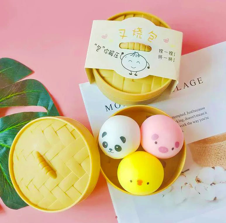 Dumpling Squishy Toys Cartoon Dumpling Anti Stress Ball Pinch Vent Fidget Sensory Toys Squishy Tabas Abreact SquishSurprise Gift