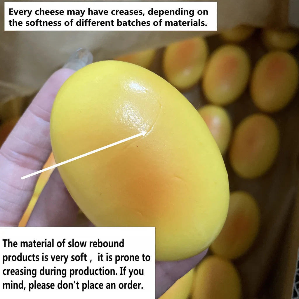 Squishy Cheese Cake Bread Squeeze Toys Stress Relief Slow Rising Sensory Fidget Toys for and Adults Soft Squeeze Toys