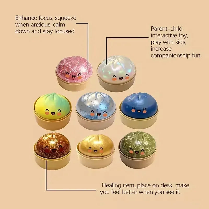 Ultra Rare Gold Glitter Dumpling Squishy | Viral Hidden Edition Slow Rise Soft Stress Relief Squishy