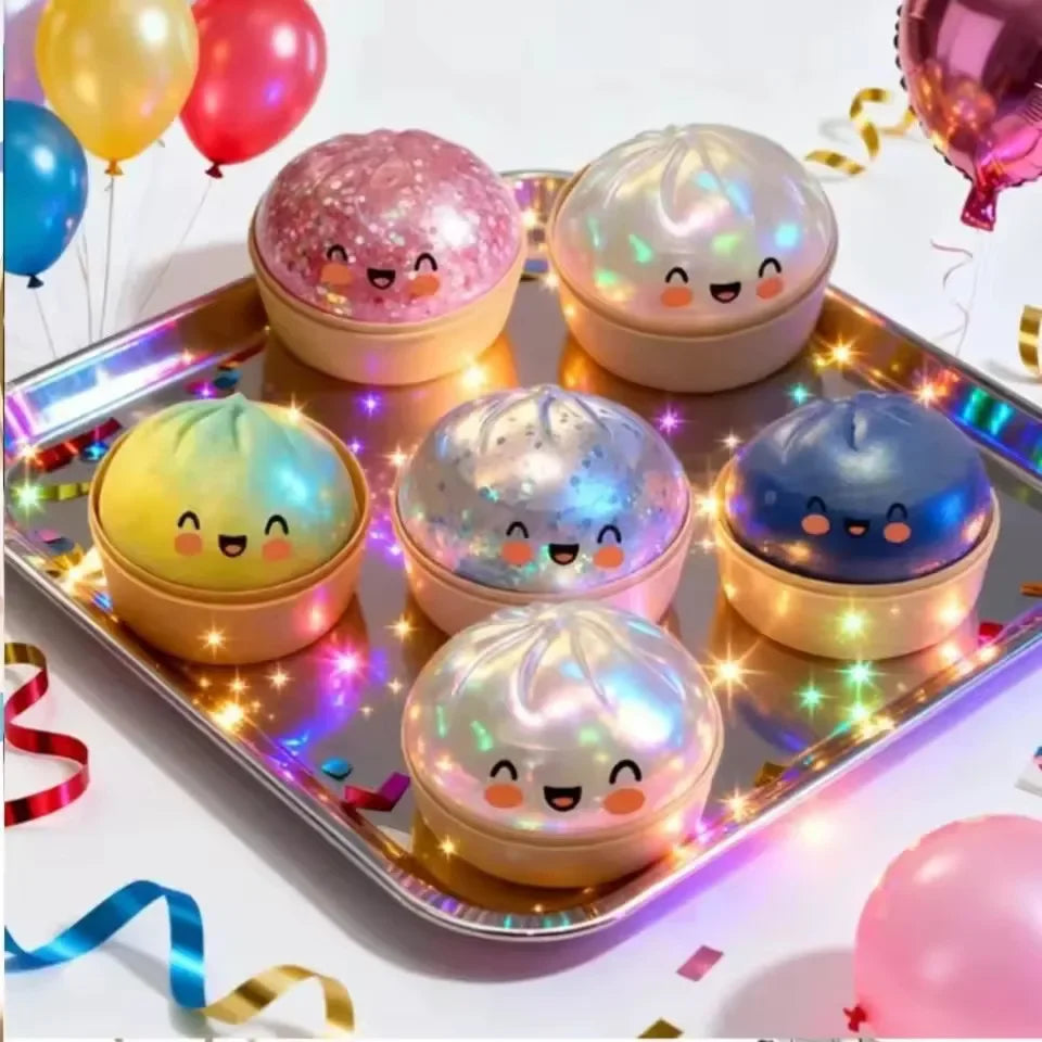 Ultra Rare Gold Glitter Dumpling Squishy | Viral Hidden Edition Slow Rise Soft Stress Relief Squishy