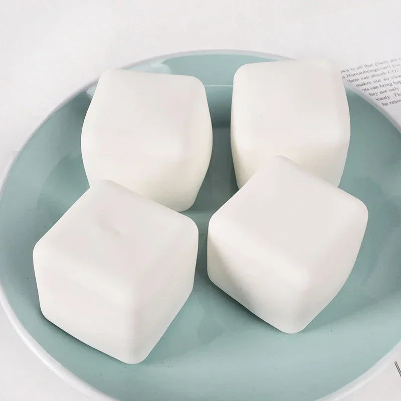 Cute Tofu Stress Balls  Sensory Toys Stress  Relief Fidget Toys squishy Dough Ball Gifts for Adults Children Best Gift
