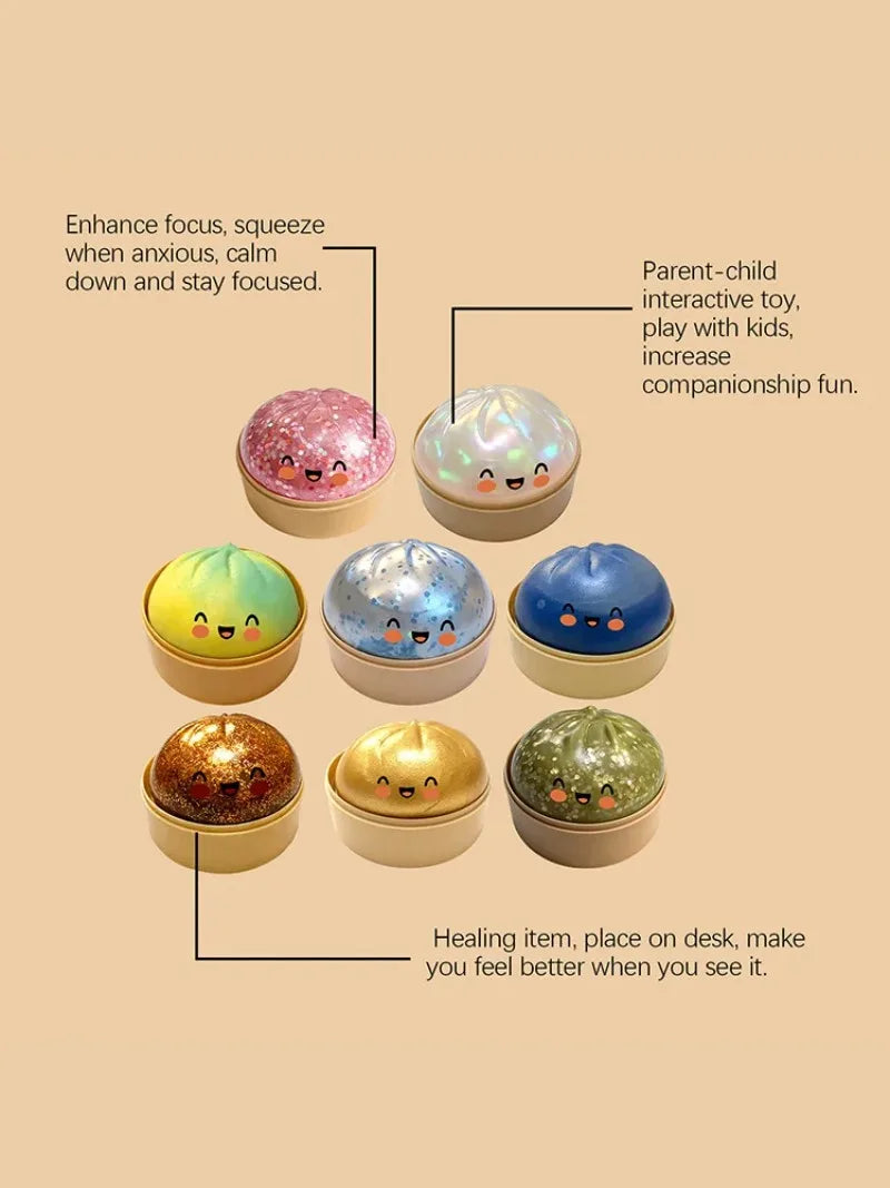 Dumpling Squishy Slow Rising Realistic Simulation Food Stress Relief Ball Desk Fidget Funny Birthday Gift for Friend Figurines