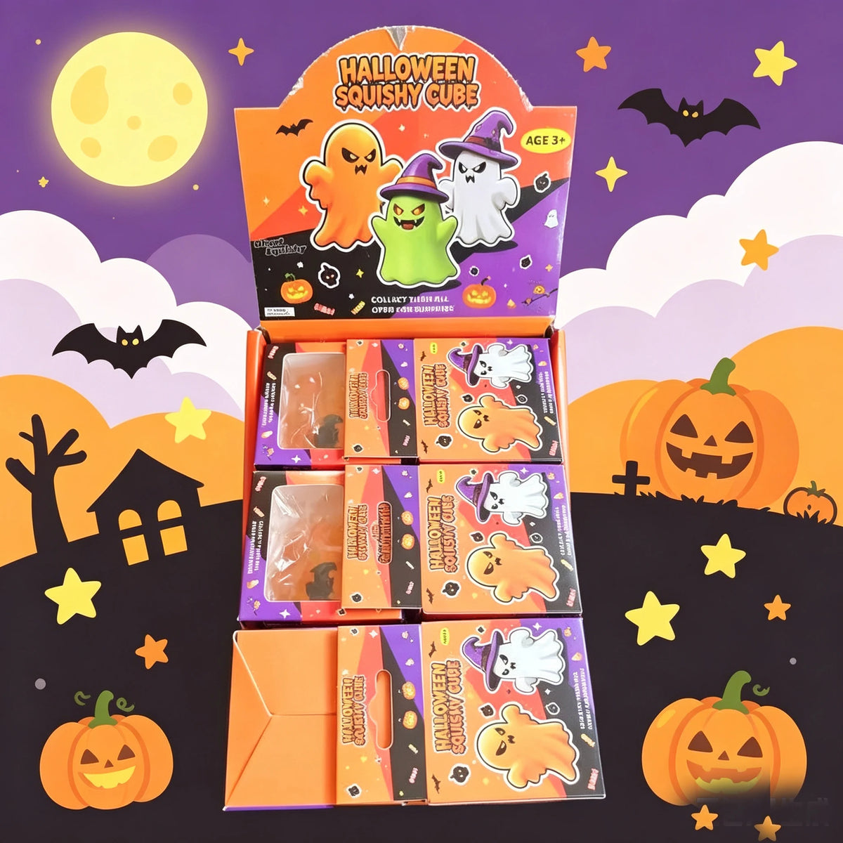 New Baby Boos Halloween Strss Ball Fidget Sensory Toys Press Squeeze Stress Relief Anxiety Squishy Toys for Adults Gifts
