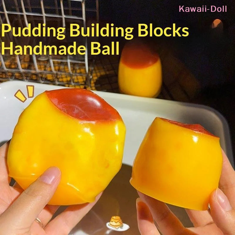 [DO]Simulation Caramel Pudding Squeeze Toy With Crispy Crunch Sound Stress Relief Toys For Stress Relief Daily Play[DO]