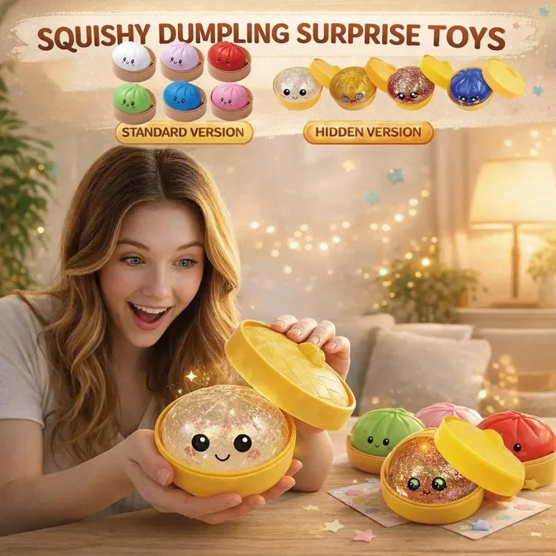 Ultra Rare Gold Glitter Dumpling Squishy | Viral Hidden Edition Slow Rise Soft Stress Relief Squishy